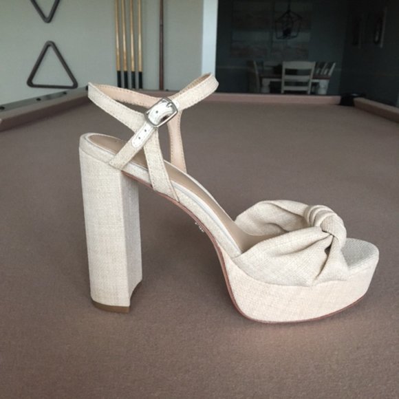 Born on Fifth Laurie Linen Knotted Ankle Strap Platform Sandals Size 9.5, 10, 11 - Picture 2 of 8